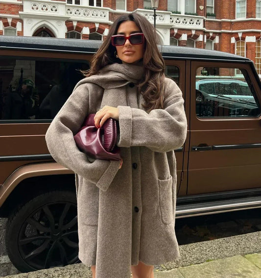 Nina | Niezbędny Płaszcz Szalikowy