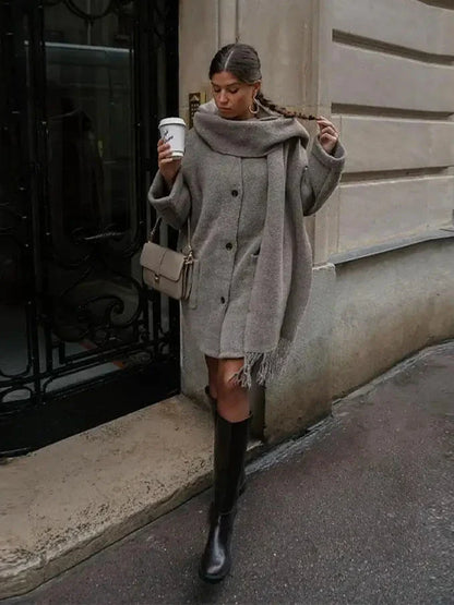 Nina | Niezbędny Płaszcz Szalikowy