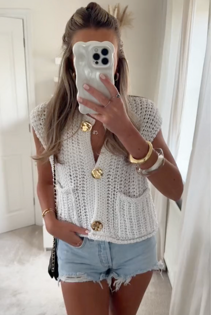 Jaśmin | Kamizelka dzianinowa